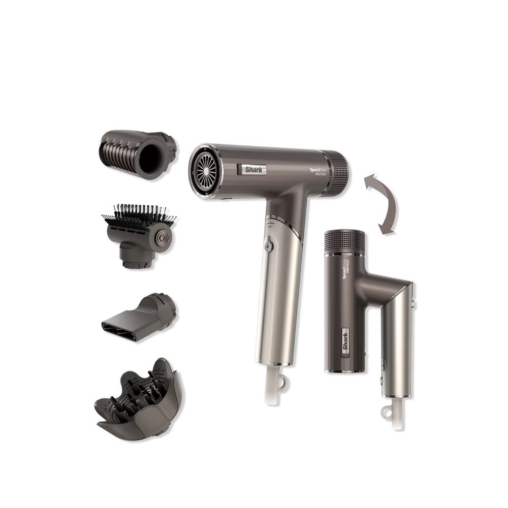 Shark Hair Dryer with Attachments - Silver